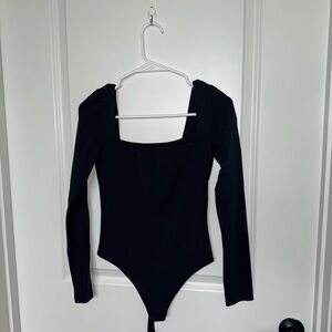 Aritzia Black Long Sleeve Bodysuit